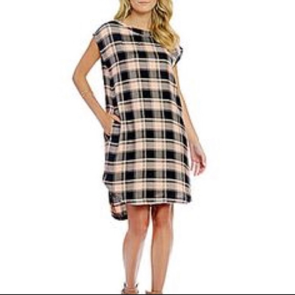 Copper Key Blush Boyfriend Plaid Dress w/ Pockets